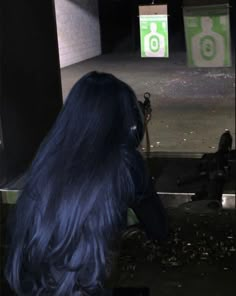 Blue Hair Over Black, Hair Dyeing Ideas For Brunettes, Black Hair With Hints Of Color, Dark Periwinkle Hair, Fun Dark Hair, Cool Toned Purple Hair, Dark Blue Hair With Bangs, Dark Vivid Hair Color, Purple Hair Without Bleach