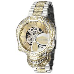 This eye-catching Invicta watch from the Artist collection is powered by an accurate Automatic movement, with a silver, gold case. Its face is decorated by a gold, silver, metal dial, and protected by a sturdy Flame Fusion Crystal. A gold, steel, stainless steel band completes this timepiece that can resist water for up to 100 m. The extraordinary vision of two perspectives merge to achieve creative and technical glory for the Invicta Artist Series. Utilizing a carefully selected Invicta model, Gold Stainless Steel Chronograph Watch With Skeleton Dial, Gold Stainless Steel Automatic Chronograph Watch, Gold Stainless Steel Watch With Skeleton Dial, Silver Stainless Steel Watch With Skeleton Dial, Gold Automatic Watches, Formal Gold Chronograph Watch With Metal Dial, Gold Watch With Skeleton Dial, Gold Skeleton Dial Watch Accessories, Gold Watch Accessories With Skeleton Dial