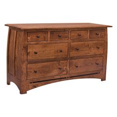 a large wooden dresser with many drawers on it's sides and one drawer at the top