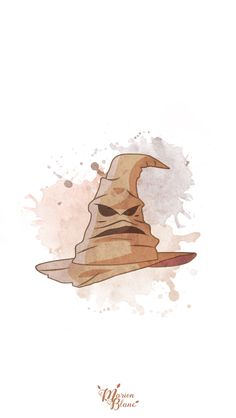 a watercolor drawing of a wizard hat