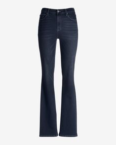 Create cool classic looks for work and weekends in the most figure-flattering bootcut jean in your wardrobe rotation featuring an elongating leg shaped through to the knee with classic lines, styling versatility and a hint of comfortable stretch. Features a vintage cut with a flattering high-waist design that's fitted through the hip and shaped through the thigh and knee with an effortless leg opening. Like the Monterey fit? We suggest trying our other Monterey jean and pant styles. Denim Jean Dress, High Rise Bootcut Jeans, Cozy Tops, Basic Sweaters, Sweater Layering, Bootcut Jean, Shoes For Leggings, Embellished Denim, Travel Dress