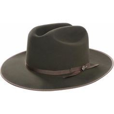 A true legend, the Open Road Royal Deluxe Hat offers a timeless blend of city style and Western tradition in a more flexible finish than our standard Open Road. Made from handsome high-quality 6X fur felt for unbeatable softness and resilience, it features a grosgrain hat band and Stetson-branded hat pin for a subtle dose of texture. The hand-sewn brown leather sweatband and satin liner provide a time-tested fit and premium comfort. The Open Road owes its name to the fact that it was originally Classic Brown Felt Hat With Flat Crown, Western Style Formal Top Hat With Flat Crown, Classic Brown Hat Bands For Kentucky Derby, Classic Top Hat For Western-themed Winter Events, Brown Western Style Top Hat For Formal Occasions, Brown Western Top Hat For Formal Occasions, Elegant Brown Hat Band For Ranch, Luxury Fitted Brown Hat, Classic Brown Top Hat For Kentucky Derby