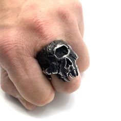 Stainless Skull Ring,Men Band Ring,Hip Hop Rings,Bike Rider Jewelry Finding Material:stainless steel Ring Size: US 7 - US 13 Black Metal Skull Ring Symbolic Style, Symbolic Black Metal Skull Ring, Black Stainless Steel Rings For Halloween, Halloween Black Stainless Steel Ring, Black Biker Style Ring As Gift, Black Stainless Steel Skull Ring For Halloween, Silver Stainless Steel Skull Ring In Punk Style, Black Stainless Steel Skull Ring As Gift, Black Stainless Steel Skull Ring For Gift