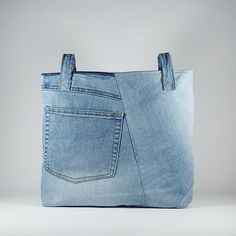 Trendy Recycled Denim Shoulder Bag For Daily Use, Denim Bucket Shoulder Bag For Everyday, Everyday Denim Tote Shoulder Bag, Daily Use Denim Blue Recycled Denim Bag, Everyday Recycled Denim Shoulder Bag, Upcycled, Upcycled Denim Shoulder Bag For Everyday Use, Daily Use Recycled Denim Shoulder Bag, Everyday Upcycled Denim Shoulder Bag, Upcycled Medium Wash Recycled Denim Shoulder Bag