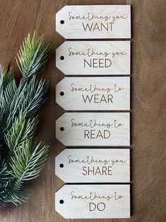 four wooden signs that say something you want to do