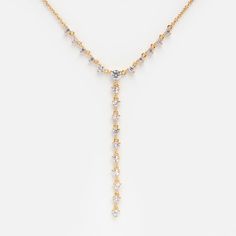 A sparkling lariat is the perfect addition to any eye-catching necklace stack. Shop lariat necklaces at Local Eclectic. Lariat Necklaces, Necklace Stack, Local Eclectic, Lariat Necklace, Wedding Jewelry, Cubic Zirconia, Gold Plate, Sparkle, Yellow Gold