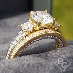 Artcarved Marlow Three Stone Two-Tone Gold Diamond Engagement Ring Gold Diamond Engagement Rings, Jewelry Appraisal, Engagement Rings Platinum, Womens Wedding Bands, Shop Engagement Rings, White Rose Gold, Three Stone, Round Cut Diamond, Mens Wedding Bands