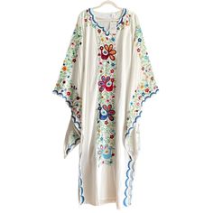 Ohshoplive Embroidered Floral Birds Caftan Dress Bohemian Hippy Tag Size: 2xl (Runs Small) See Measurements Chest: 40" Length: 55.5" Side Zipper. Side Slits. Beautiful Bohemian/Hippy Style Maxi Dress. Long Butterfly Sleeves 100% Polyester. Bohemian Floral Print Kaftan For Eid, White Maxi Dress For Eid Vacation, Traditional White Maxi Dress With Floral Embroidery, Summer V-neck Kaftan With Multicolor Embroidery, Spring Folk Style Kaftan With Geometric Embroidery, Bohemian Dress With Geometric Embroidery For Eid, Spring Kaftan With Resham Embroidery, Bohemian Embroidered Dress For Spring, Multicolor Bohemian Embroidered Dress For Spring