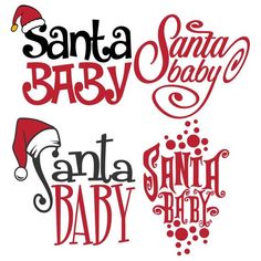 santa baby, santa baby, and santa baby christmas lettering