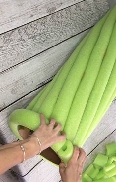 Pool Noodle Crafts, Decor Makeover, Pool Noodle, Stone Columns, Pool Noodles, Cabinets Diy, How To Craft, Summer Pool, Cardboard Furniture