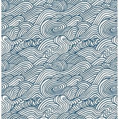 an abstract blue and white background with wavy lines in the shape of waves on top of each other