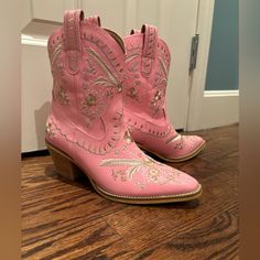 Brand New, Never Been Worn! Gorgeous Pink Cowgirl/Cowboy Boots. Doesn’t Have A Box. I Didn’t Receive One When I Purchased. So Cute And Perfect To Wear With Dresses, Denim Shorts, Concerts, Etc. Bundle And Save Pink Western Style Heeled Boots With Round Toe, Pink Western Snip Toe Boots, Pink Western Boots With Snip Toe, Pink Western Boots With Pointed Toe, Fitted Western Pink Boots, Fitted Western Style Pink Boots, Pink Western Boots For Rodeo, Pink Western Boots For Fall, Pink Western Boots For Ranch