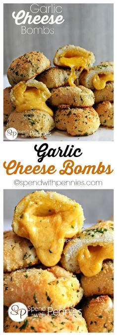 these garlic cheese bombs are not only delicious but also easy . can make a bunch for a superbowl party or just enough for an intimate thing Garlic Cheese, Monkey Bread, God Mat, Super Bowl Food, Snacks Für Party, Football Food, Yummy In My Tummy, Appetizer Snacks, Diy Food Recipes