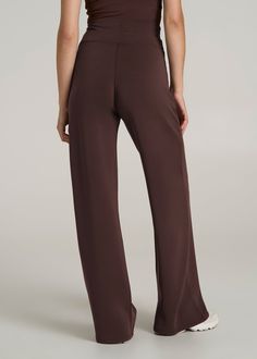 About Our Wide Leg Ultra High Rise Pant Comfort and style combine on these effortlessly chic pants for tall women. Designed with an ultra-high rise that's extra flattering, they have a modern wide leg with front seam details to highlight your long legs. We've made these tall women's pants specifically for your height, with a full length leg and inseam that's actually long enough. The tri-blend fabric is naturally wrinkle-resistant, and ready for a day of running errands or lounging at home. Two Pants For Tall Women, Scrubs Dress, Cozy Sleepwear, Chic Pants, Summer Lookbook, Sports Blazer, High Rise Pants, Long Sleeve Tee Shirts, Tall Women