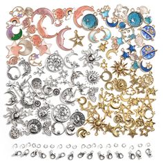 PRICES MAY VARY. VALUE PACK: Each package includes 120 pcs charms of 60 styles (each style 2 pcs) including 40 pcs (20 styles) enamel charms, 40 pcs (20 styles) gold charms & 40 pcs (20 styles) silver charms. We also include 20 pcs clasps, 20 jump rings & 10 keychain rings. Charms size ranging from 2/5 inch to 1 1/4 inch. MULTIPLE USES: These charms can be used for DIY jewelry, friendship bracelets, hair braids, anklets, earrings, wrap bracelets, necklaces, crafting, keychains & more. HIGH QUALI Diy Pearl Necklace, Jewelry Keychain, Keychain Necklace, Copy Text, Diy Calendar, Pearls Diy, Necklace Making, Jewelry Making Project, Bracelets Jewelry