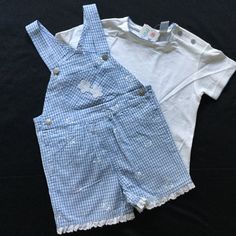 Adorable Gingham Shortall Set With Eyelet Ruffle Trim, Size 4t And Nwt. Questions? Leave A Comment Below! Cotton Overalls For Playdate In Spring, Cute Spring Overalls For Playdate, Cute Overalls For Spring Playdate, Cute Overalls For Playdate In Spring, Cute White Overalls For Spring, White Overalls For Spring Playtime, White Overalls For Playtime In Spring, Spring Playtime White Overalls, Cotton Shortalls For Playwear In Spring