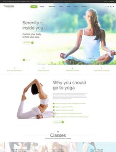 a woman doing yoga poses on the web page