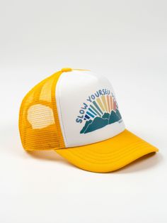 Introducing our Youth Sunburst Trucker Hat – a playful accessory designed for our young adventurers. Choose from three sizes – Mini, Big, and Super – each tailored for the perfect fit. To ensure you make the right selection, follow these sizing tips: Sizing Tips: Determine the appropriate size based on the child's age. Measure the head circumference in centimeters just above the eyebrows. Mini (6-18 months): 45-49cm Big (18 months - 5 years): 49-53cm Super (5 - 10 years): 53-57cm Elevate your ch Multicolor Adjustable Hat For Outdoor Activities, White Playful Hat With Adjustable Fit, Casual Adjustable Hats For Summer Adventures, Playful White Hat With Adjustable Fit, Multicolor 5-panel Trucker Hat For Outdoor, Fun 5-panel Snapback Hat For Outdoor, Fun Trucker Hat With Curved Bill For Outdoor, Fun Snapback Trucker Hat For Outdoor, Retro Trucker Hat With Curved Brim For Outdoor Activities