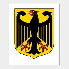 the emblem of germany is painted on an old paper