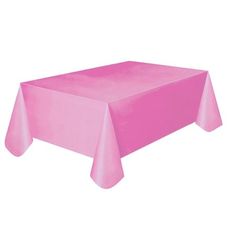 a pink tablecloth on a white background