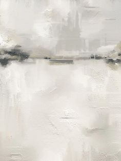 an abstract painting with white and grey colors