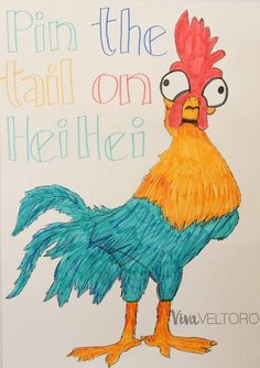 a drawing of a rooster with words written on it's face and in the background there is a sign that says, run the trail on health