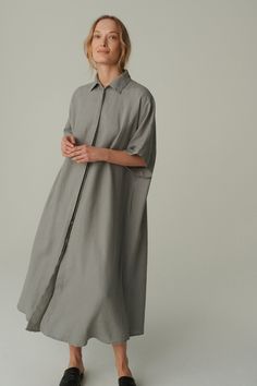 Annika button-down dress features a comfortably oversized yet splendid fit and pockets. Breathable linen fabric and smart design will ensure comfort even on hot days. The dress is functional with hidden front buttons, wide short sleeves, and a shirt collar. Simply a style boost for your wardrobe. SIZING & FIT This garment is extra oversized. If you want to wear this piece as close-fitting, select a smaller size than you usually wear. Before placing an order, check the approximate measurements of Chic Linen Shirt Dress With Button Cuffs, Relaxed Fit Linen Button-up Dress, Chic Linen Shirt Dress With Buttons, Chic Linen Dress With Buttons, Linen Button-up Dress With Buttons, Linen Button-up Midi Dress, Button-up Linen Midi Dress, Linen Shirt Dress With Button Closure For Daywear, Relaxed Fit Linen Dress With Buttons