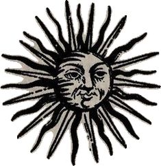 a drawing of the face of a sun