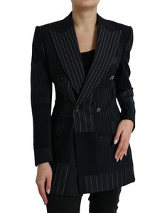 Dolce & Gabbana Black Striped Wool DoubleBreasted Coat Jacket Dolce Gabbana Jacket, Blazer Casual, Exude Confidence, Dolce E Gabbana, Double Breasted Coat, Casual Blazer, Double Breasted Blazer, Jacket Blazer, Dolce & Gabbana