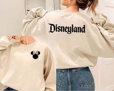 Crew Neck Sweatshirt Disney, Family Disney Sweatshirts, Disney Sweat Shirts, Disney Hoodies For Women, Disneyland Christmas Outfit, Disney Gifts For Adults, Disneyland Sweatshirt, Disney Trip Outfits, Surprise Vacation