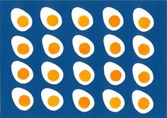 an image of eggs arranged in rows on a blue background