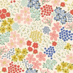 an image of a flower pattern with many different colors and sizes on it's surface