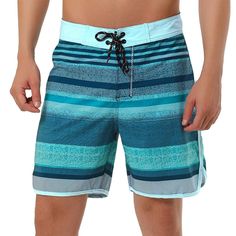 The drawstring design can be adjusted freely according to the waist circumference to fit your figure. Two side pockets provide storage space for you. The contrasting beach print is a good choice for summer men's surf shorts. Beach shorts are suitable for swimming, surfing, running, rafting, beach volleyball, beach vacations, and other occasions. Blue Bottoms For Water Sports During Beach Season, Light Blue Swim Trunks For Summer Beachwear, Light Blue Beachwear Swim Trunks For Summer, Light Blue Swim Trunks For Summer, Light Blue Beachwear Shorts For Summer, Blue Beach Shorts For Beach Season, Light Blue Beach Shorts With Elastic Waistband, Blue Swimwear With Drawstring For Vacation, Blue Beachwear Shorts For Beach