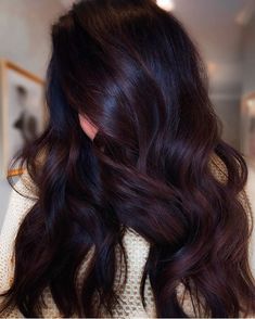 Hair Colours For Winter, Ombre Dark Hair Color, Dark Chocolate Burgundy Hair, One Color Hair Ideas Brunettes, Blackberry Brown Hair, Blackberry Hair Color For Brunettes, Long Dark Hair Ideas, Black Burgandy Hair Color, Dark Long Hair Color Ideas