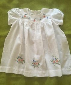 Baby Frock Embroidery Design, Embroidery Frocks For Kids, Embroidery On Frocks, Kids Embroidery Dress, Frocks For Babies, Smocked Baby Dresses