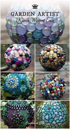 the cover of garden art orbs tips and lessons