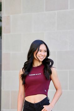 Show off your pride for the Aggies in this Texas A&M Maroon Cut Off Tank! The maroon tank top is highlighted with bold Texas A&M embroidery across the chest. Whether cheering from the sidelines or just out and about, you'll be ready to boldly show your Aggie spirit! Brand: Hype and Vice 95% Cotton, 5% Spandex Machine Wash Cold/ Tumble Dry Low Collegiate Cotton Sleeveless Tank Top, Collegiate Fitted Sleeveless Top, Collegiate Sleeveless Cotton Top, Collegiate Sleeveless Cotton Tank Top, Collegiate Sleeveless Fitted Top, Cotton Sleeveless Collegiate Tank Top, Team Spirit Red Sleeveless Tops, Sleeveless Cotton Tops For Game Day, Collegiate Cotton Tank Top For College