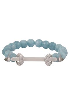 ANANYA-Aquamarine Quartz Chakra Bracelet-WHITE GOLD Ananya Chakra Bracelet, Aquamarine Bracelet Beads, White Beads Bracelet, Blue Beaded Bracelets, Chakra Bracelet, Fine Jewels, Gold Polish, Diamond Fashion, Multi Stone