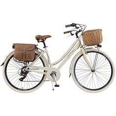 a white bicycle with a basket on the front