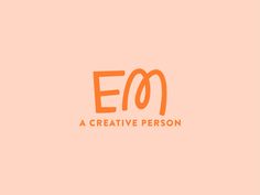 an orange and black logo for a creative person