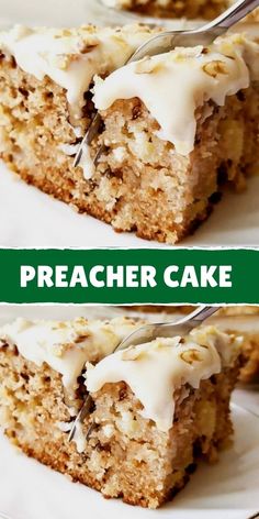 Moist Preacher Cake with pineapple, pecans, and coconut, topped with cream cheese frosting. A simple, classic Southern dessert recipe Preacher Cake, Snack Cakes, Oatmeal Cookies Chewy, Sheet Cakes, Southern Food, Bread Cake, Piece Of Cake, Baking Sweets, Fudge Recipes