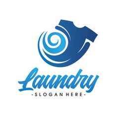 laundry logo design with blue colors