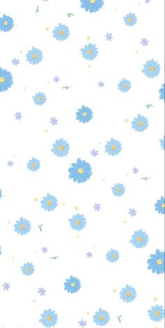 a white background with blue and yellow flowers