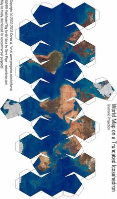 the earth's surface is shown in blue and brown, with an area that looks like it has been made out of paper