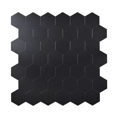 the black hexagonal tile is shown in an angled pattern, with white background