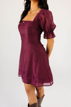 both moody + enchanting, this zoco exclusive puff sleeve mini dress was made for cocktail parties, fancy dinner dates, + anything that calls for a hint of sophistication. with its sleek cinch waist silhouette + dainty bow detail, it’s a timeless classic you’ll be wearing again + again, season after season. plum // mini length, square neckline, puff sleeves, elastic cuffs, bow detail, lace trim detailing, back tie, smocked back, back zipper closure, lined model is 5'8" + wearing a small measureme Plaid Puff Sleeve Dress, A Line Mini Dress, Dinner Dates, Puff Sleeve Mini Dress, Fancy Dinner, Cocktail Parties, Date Dinner, Puffed Sleeves Dress, Mini Dress With Sleeves