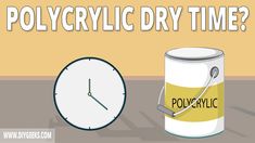 a can of polycyclic next to a clock with the words polycyclic dry time?