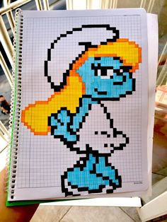 an image of a cartoon character made out of legos on a piece of paper