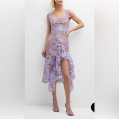 Brand New With Tags. Bronx And Banco Eva Floral Embroidered High Low Midi Dress. Size Xl (Us10). See Description In The Picture Gallery. Retail Price: $480.00 Purple Lace Dress For Gala, Summer Fitted Organza Embroidered Dress, Summer Organza Embroidered Fitted Dress, Summer Embroidered Organza Dress For Party, Summer Party Embroidered Organza Dress, Embroidered Lace Midi Dress For Evening, Purple Evening Dress With Intricate Embroidery, Purple Lace Dress With Intricate Embroidery, Sleeveless Embroidered Organza Dress