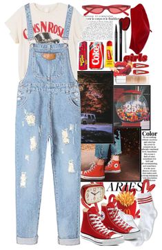 80s Outfits Overalls, 80s Fashion Overalls, 90s Outfit Overalls, Aries Outfits Ideas, Aries Fashion Style, 80s Overalls Outfit, Aries Inspired Outfits, Aries Venus Outfits, Aries Aesthetic Outfit